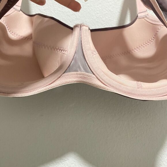 Cacique Women Adjustable Strap Underwire Overbust Bra Dark Brown Pink 42DD - Picture 5 of 10